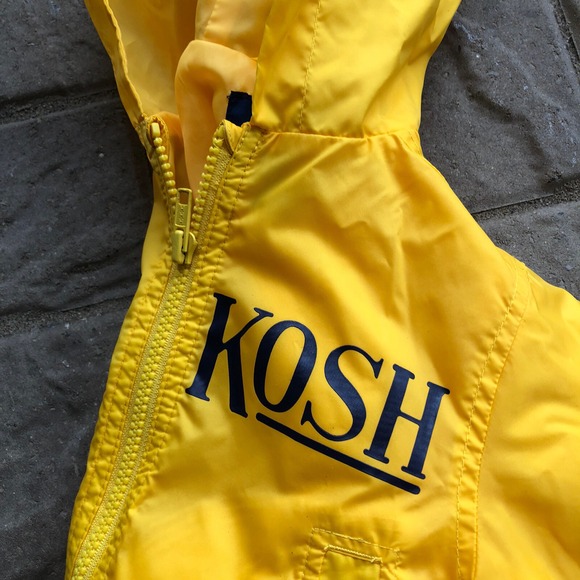 Oshkosh Infant Yellow/Navy Blue Logo Nylon Zip Windbreaker Jacket 12M - Picture 10 of 10